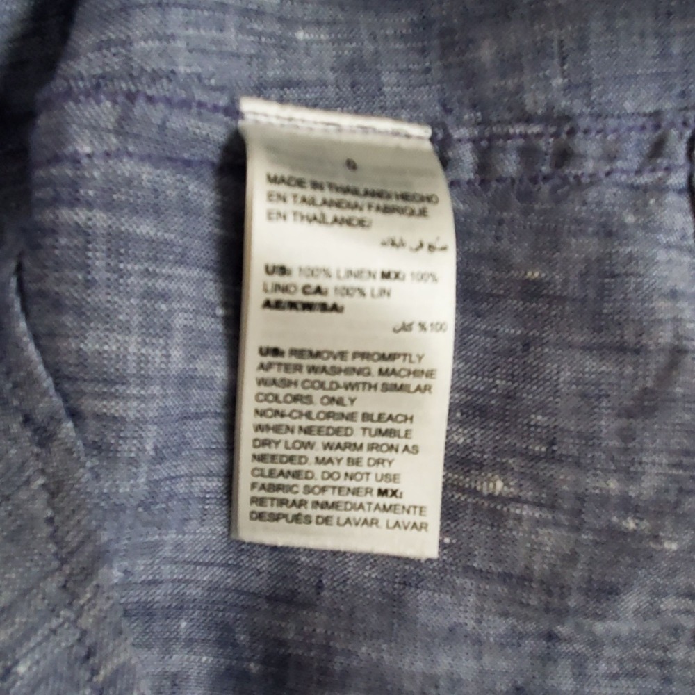 Chico's Women's No Iron Long Sleeve Linen Side-Button Shirt Size 0/US(4/6) - Picture 13 of 14